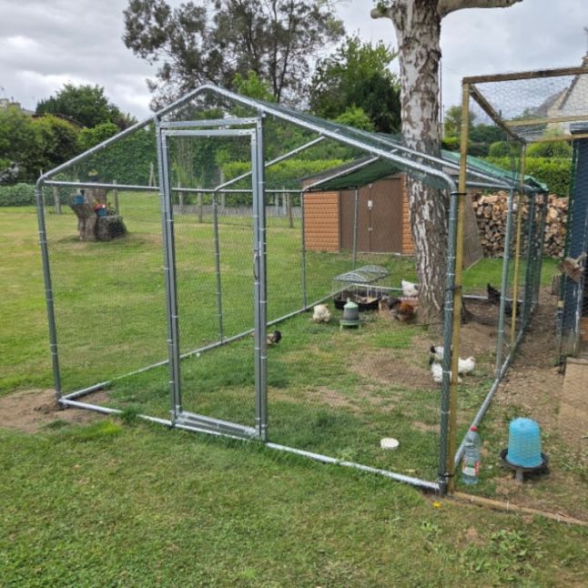 Parc à Poules - Enclos 18m² Ø38mm 6x3x2,25m - Acier Galvanisé