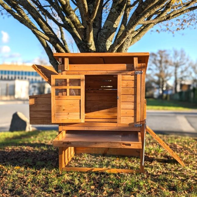 Poulailler Barbu 6 à 8 poules toit bois ouvrant