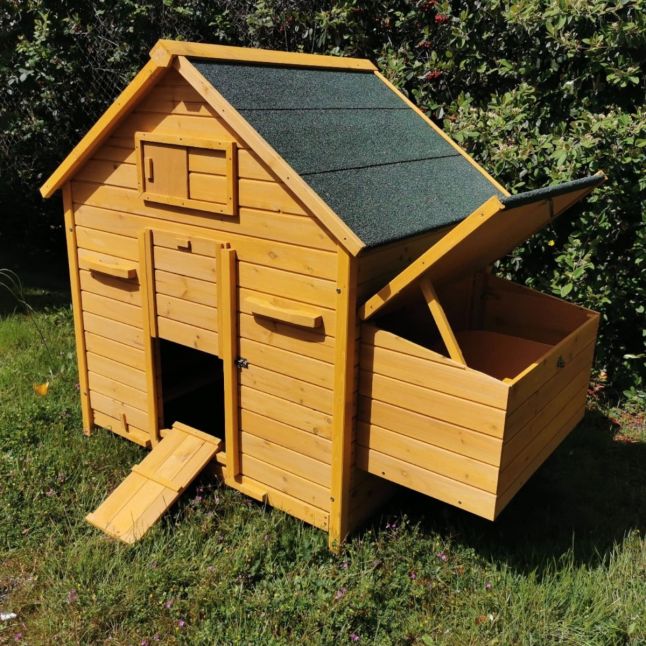 Poulailler Bassette XL toit shingle vert 6 à 8 poules