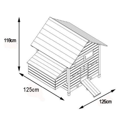 Poulailler Cémani XL toit bois 6 à 10 poules